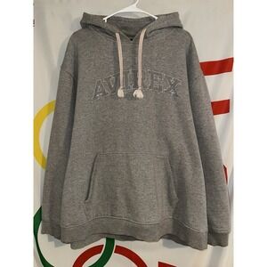 Vintage Y2K Avirex Hoodie Mens 2XL Gray Star Embroidered